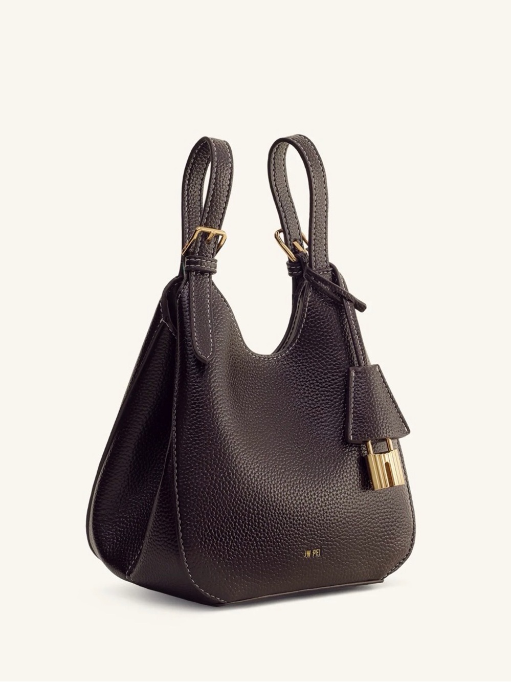 NWT JW PEI Ines Padlock Tote Bag - Dark Brown - Picture 5 of 7
